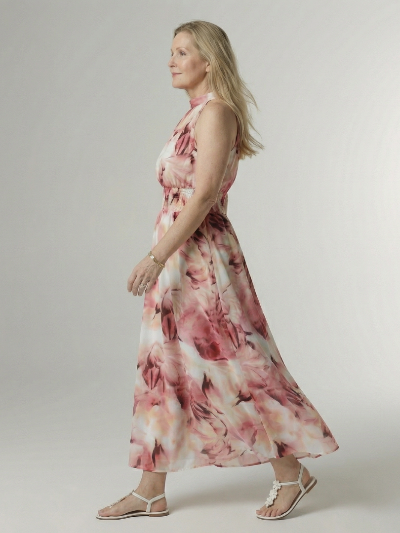 Sylin | Vestido Midi Halter con Pliegues