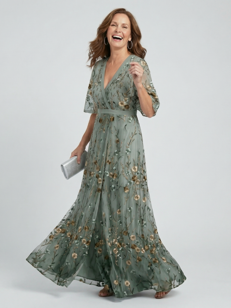 Selora | Vestido Maxi Fluido con Escote Halter y Estampado Floral