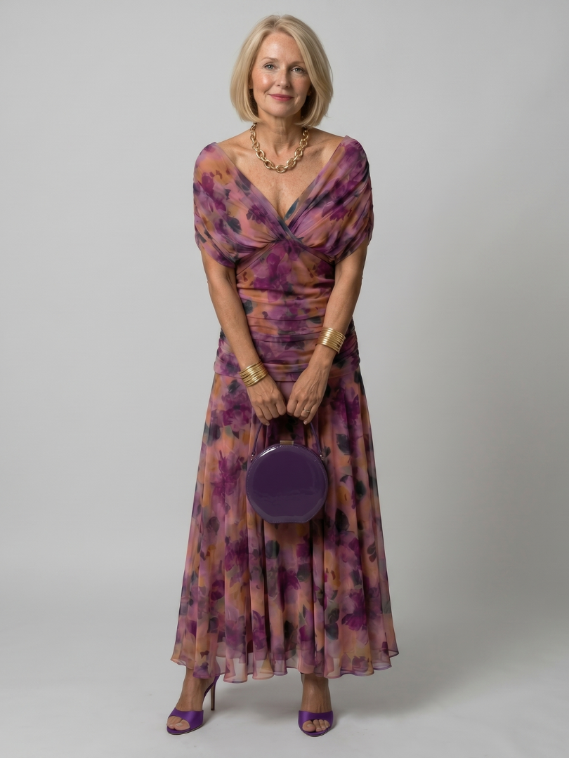 Calen | Vestido Midi Off-Shoulder Fluido