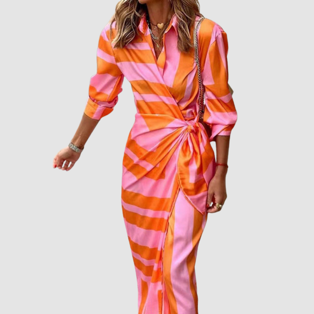 Alegría | Vestido Cruzado Estampado con Anudado Lateral