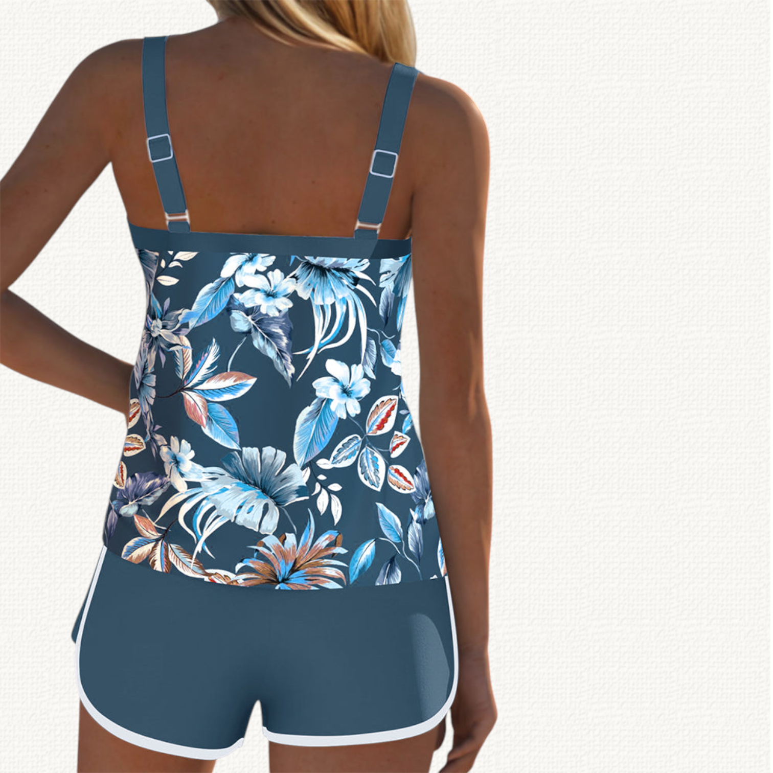 Flora | Tankini Floral con Short Liso