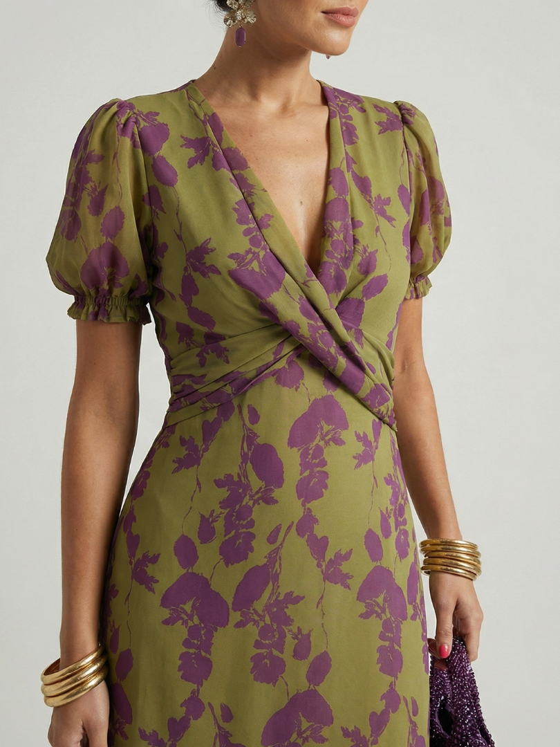 Virel | Vestido Midi Relajado con Estampado Floral