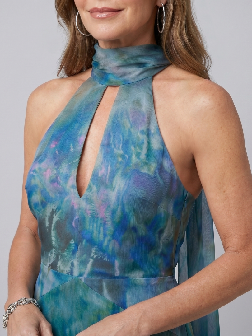 Juniper | Vestido Maxi sin Mangas con Escote Halter y Abertura