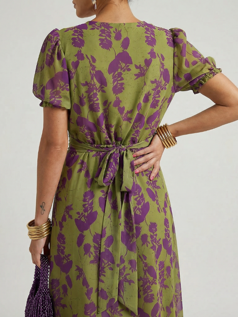 Virel | Vestido Midi Relajado con Estampado Floral
