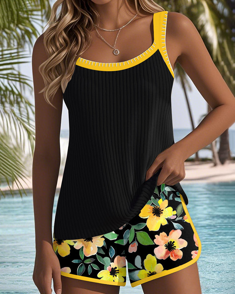 Marina | Tankini Fruncido con Volante y Short