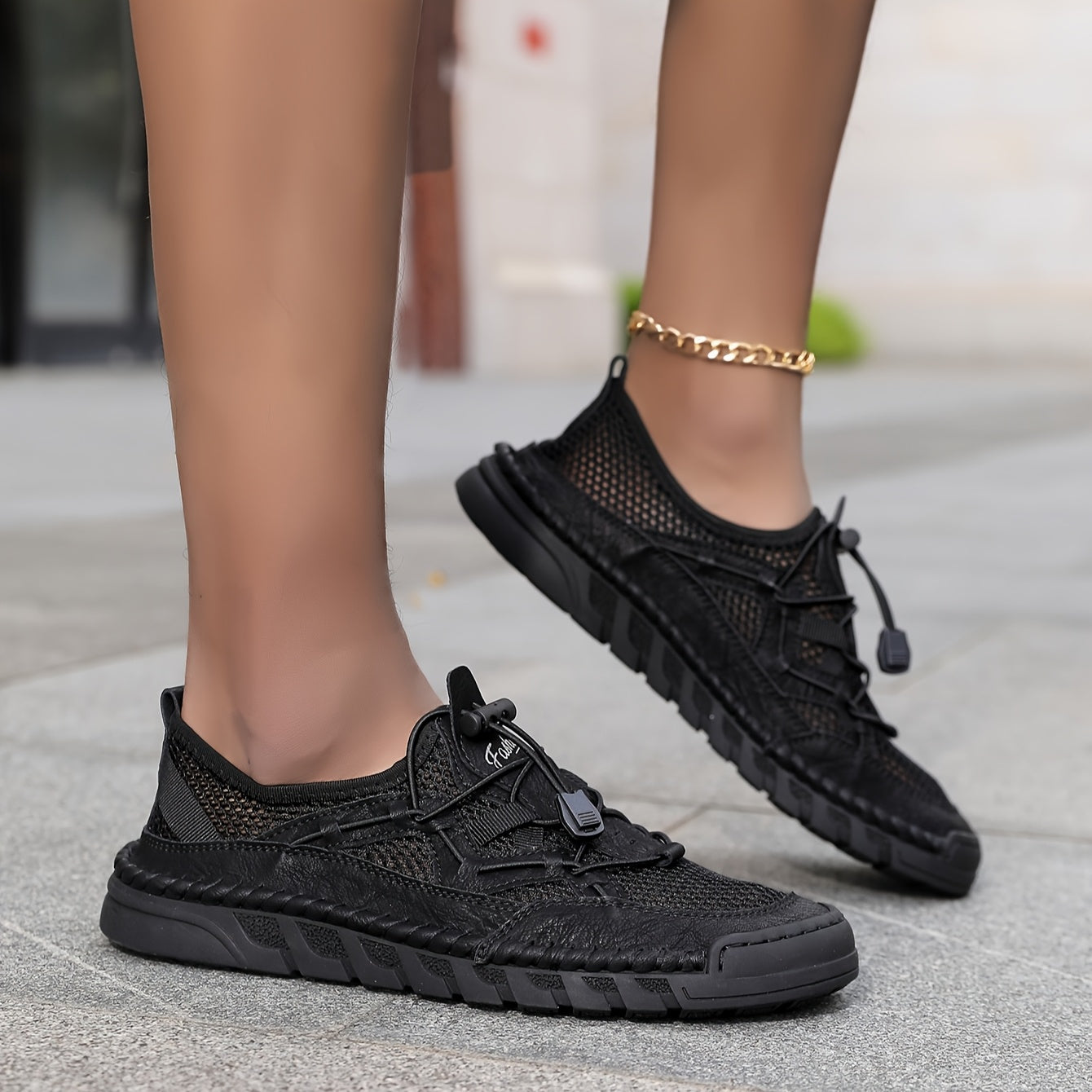 Abby | Orthopedische Sneaker met Ademend Mesh en Elastische Veters
