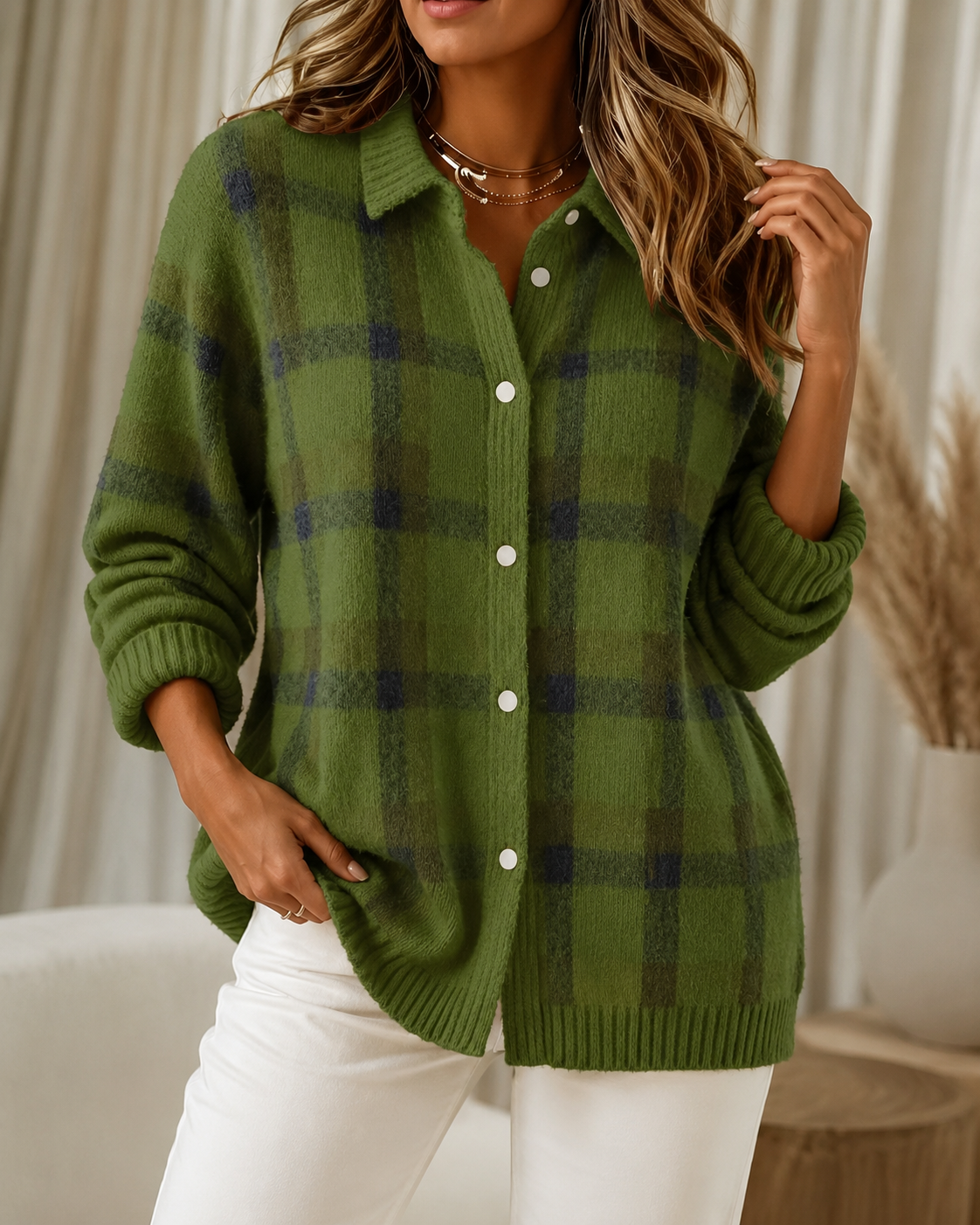 Livia | Sobrecamisa de Cuadros con Botones