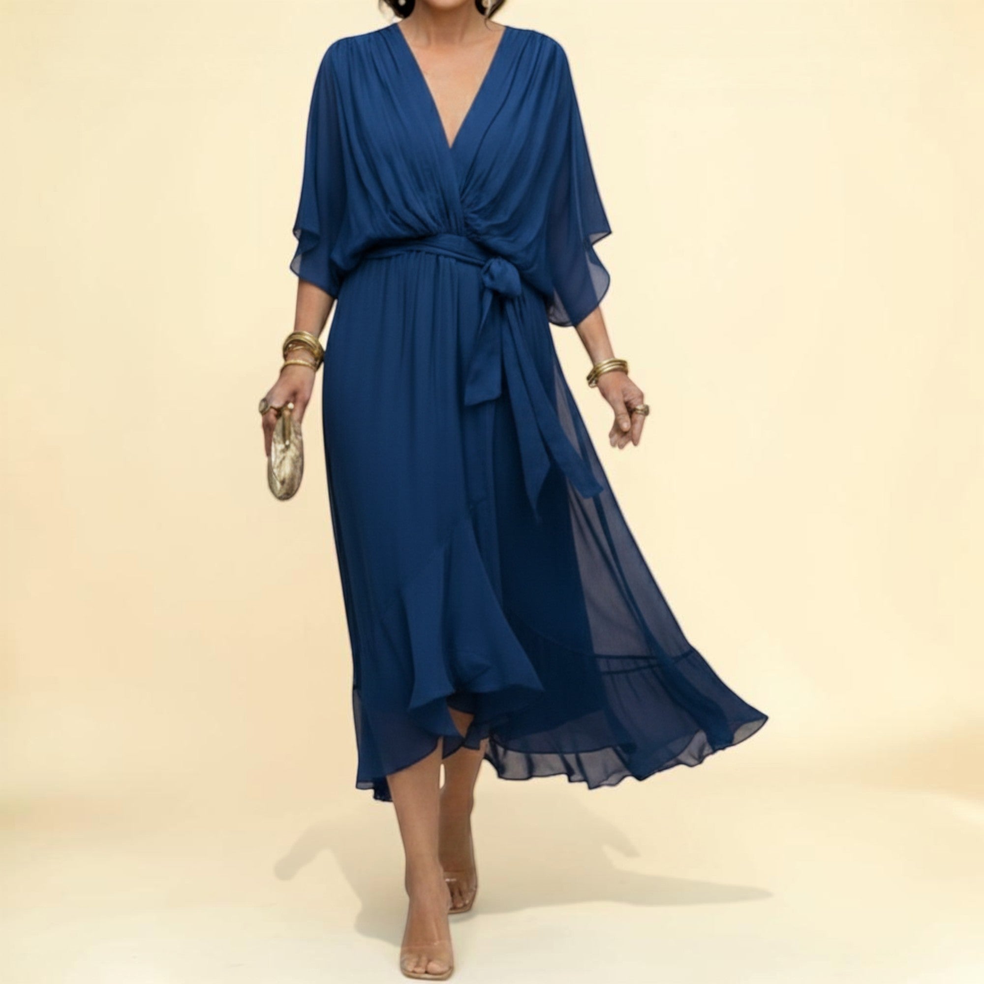 Marta | Vestido de Gasa con Escote en V