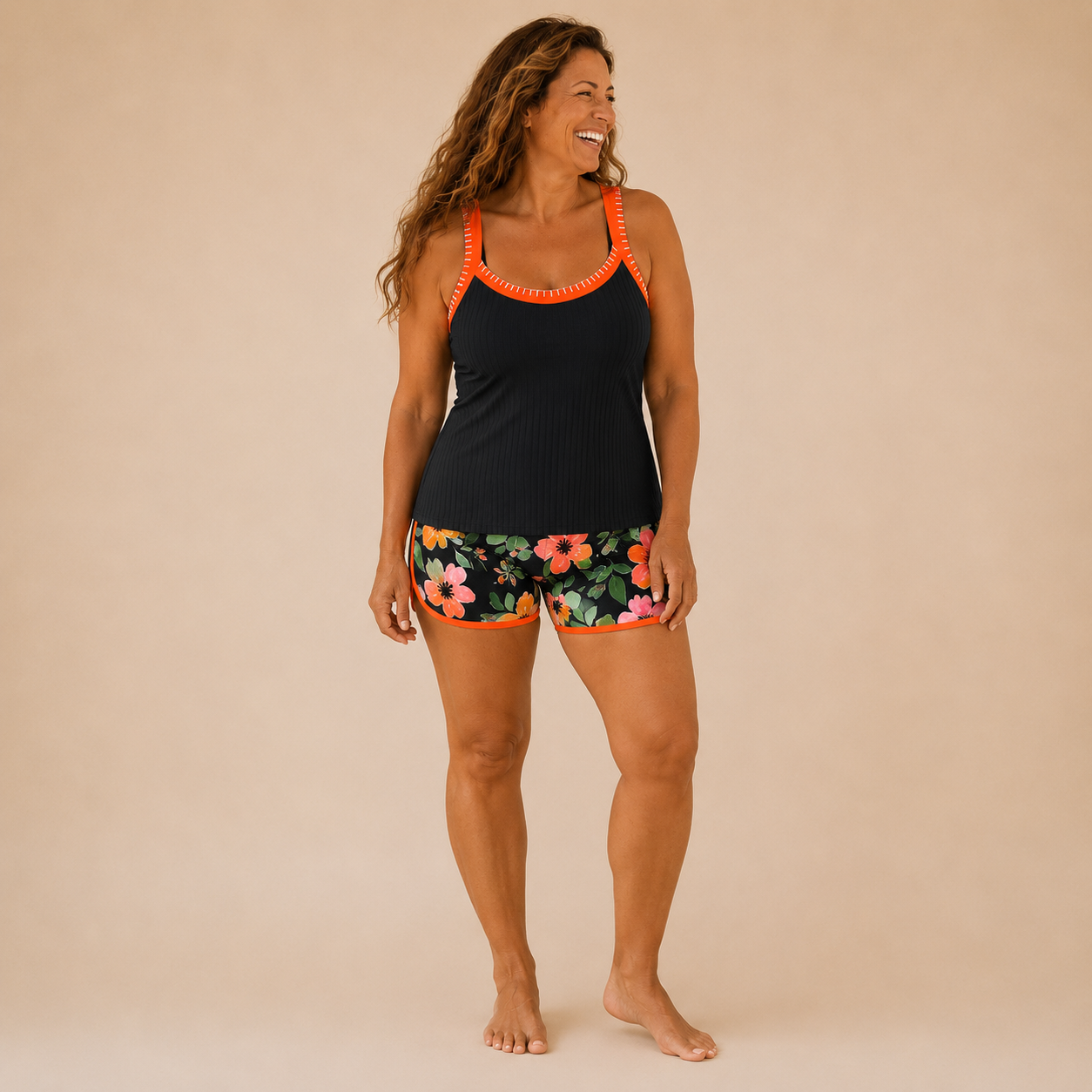 Marina | Tankini Fruncido con Volante y Short