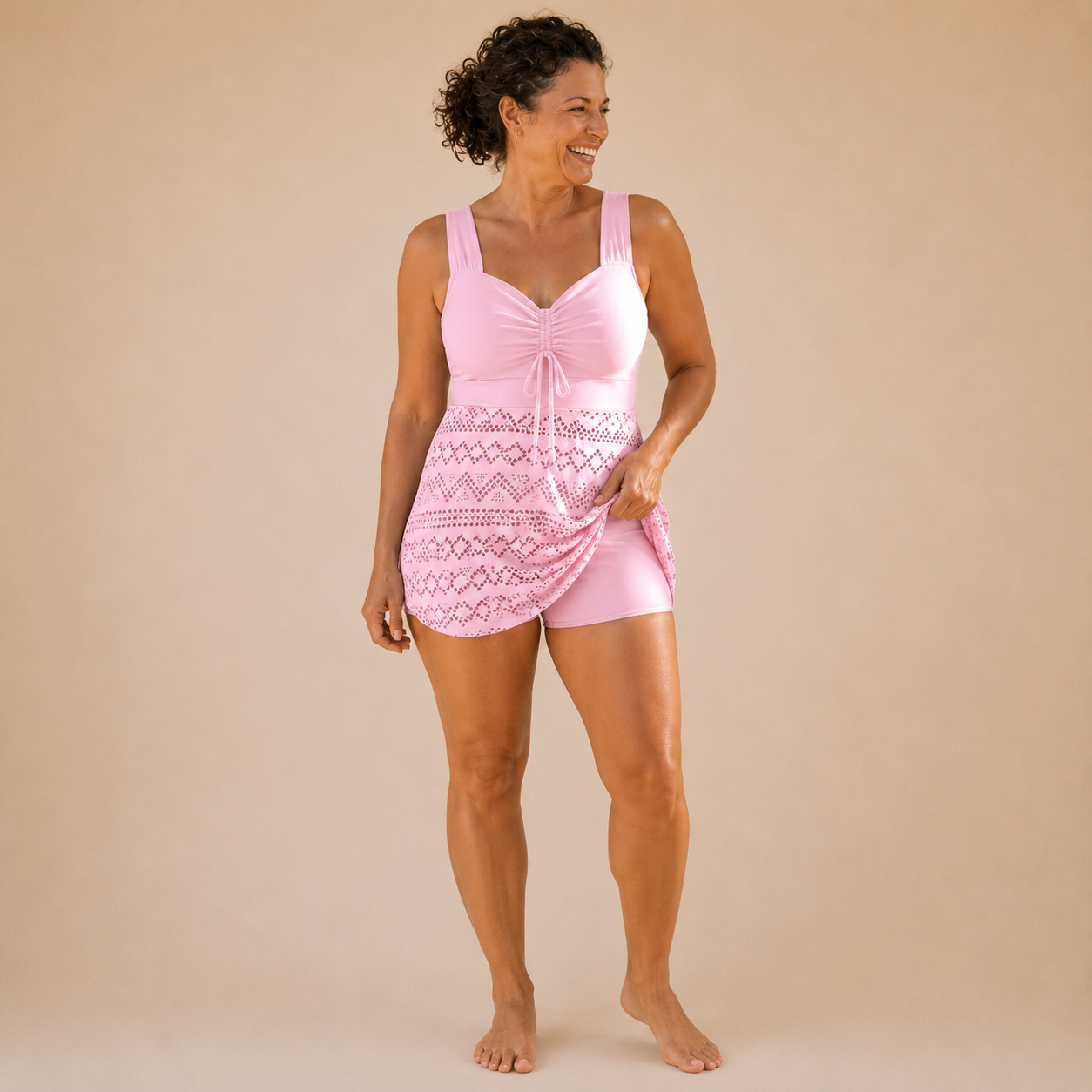 Sombra | Tankini con Falda de Malla Estampada