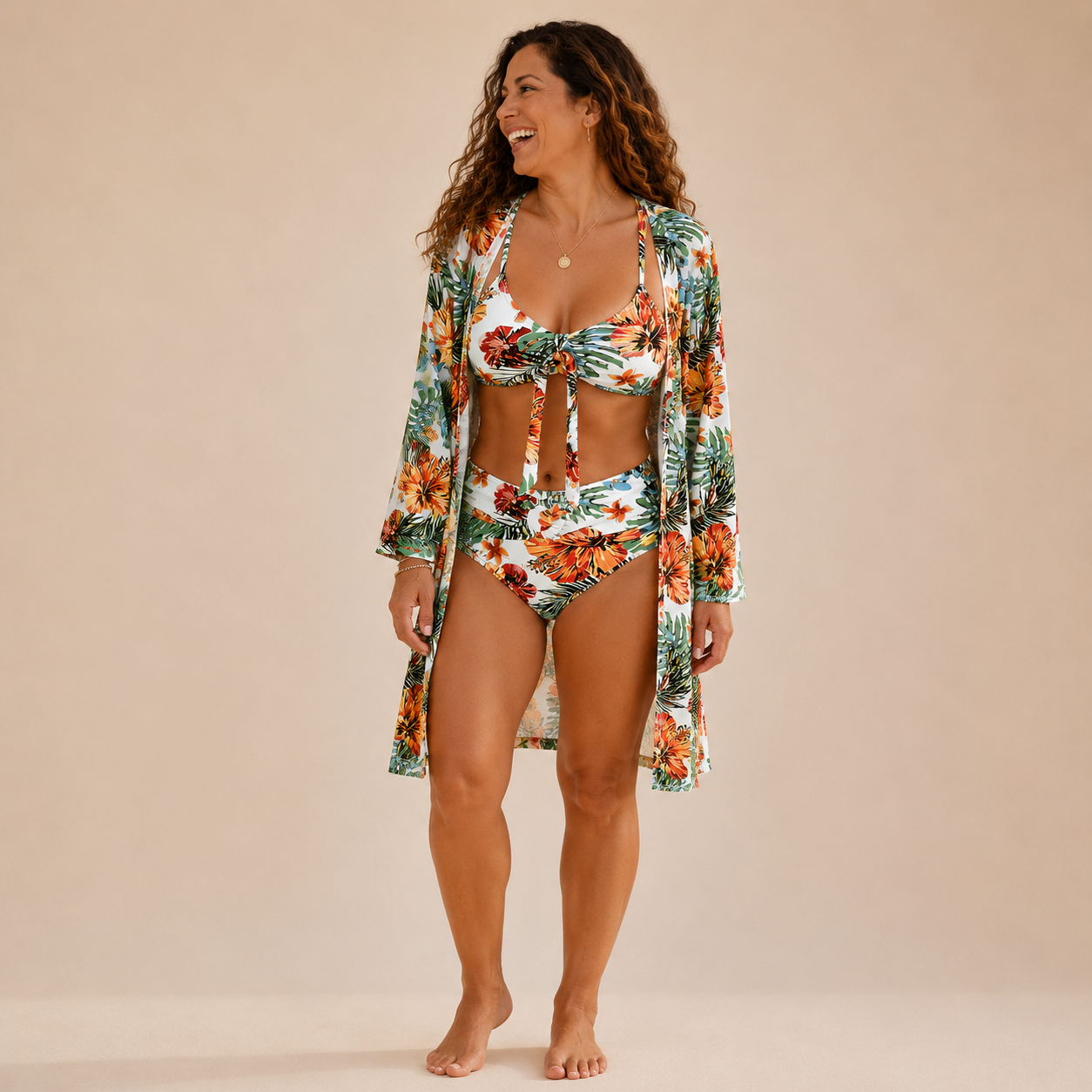 Delacroix | Conjunto de Bikini y Kimono Tropical