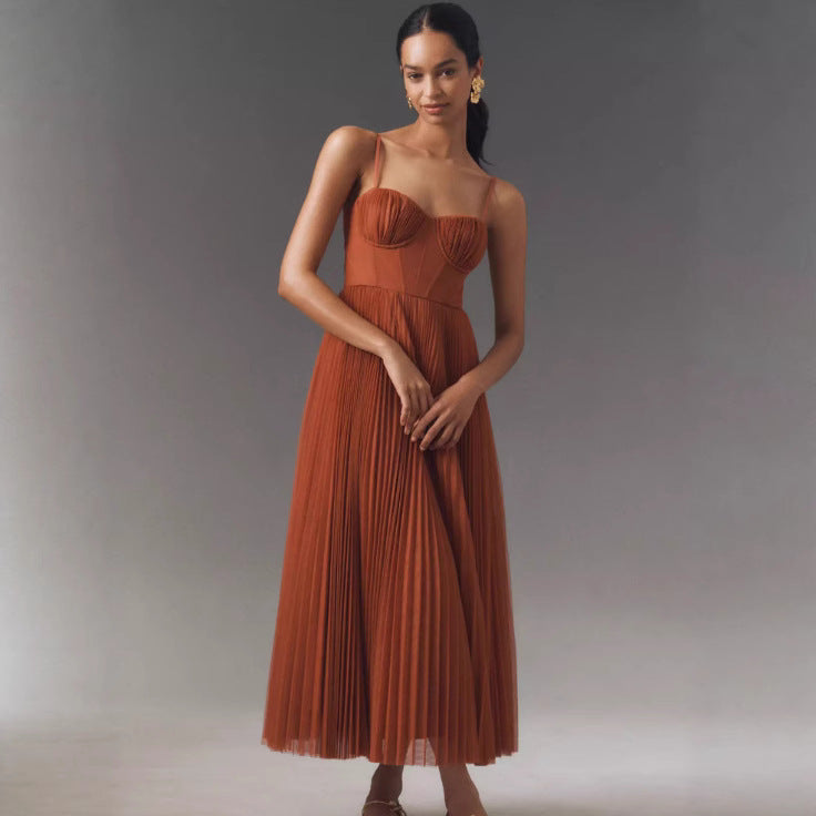 Avondjurk Nieuwe jurk Sexy strapless rugloos lange jurk Mouwloos Diep V Slim-fit bruidsmeisjesjurk voor vrouwen
