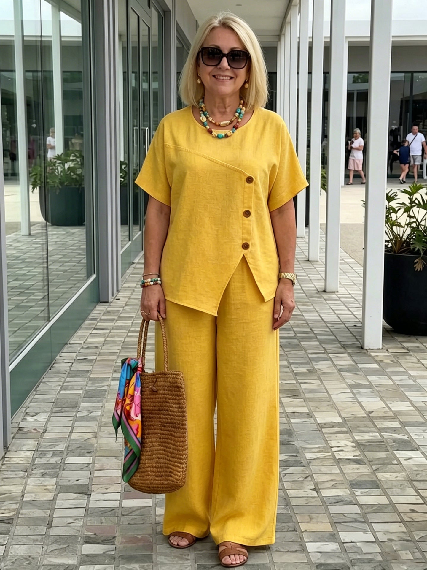 Serena | Conjunto Asimétrico con Pantalón Palazzo que Estiliza y Libera