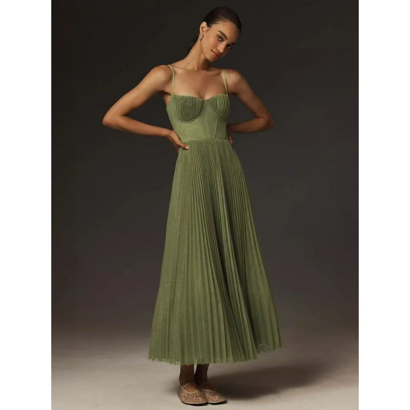 Avondjurk Nieuwe jurk Sexy strapless rugloos lange jurk Mouwloos Diep V Slim-fit bruidsmeisjesjurk voor vrouwen