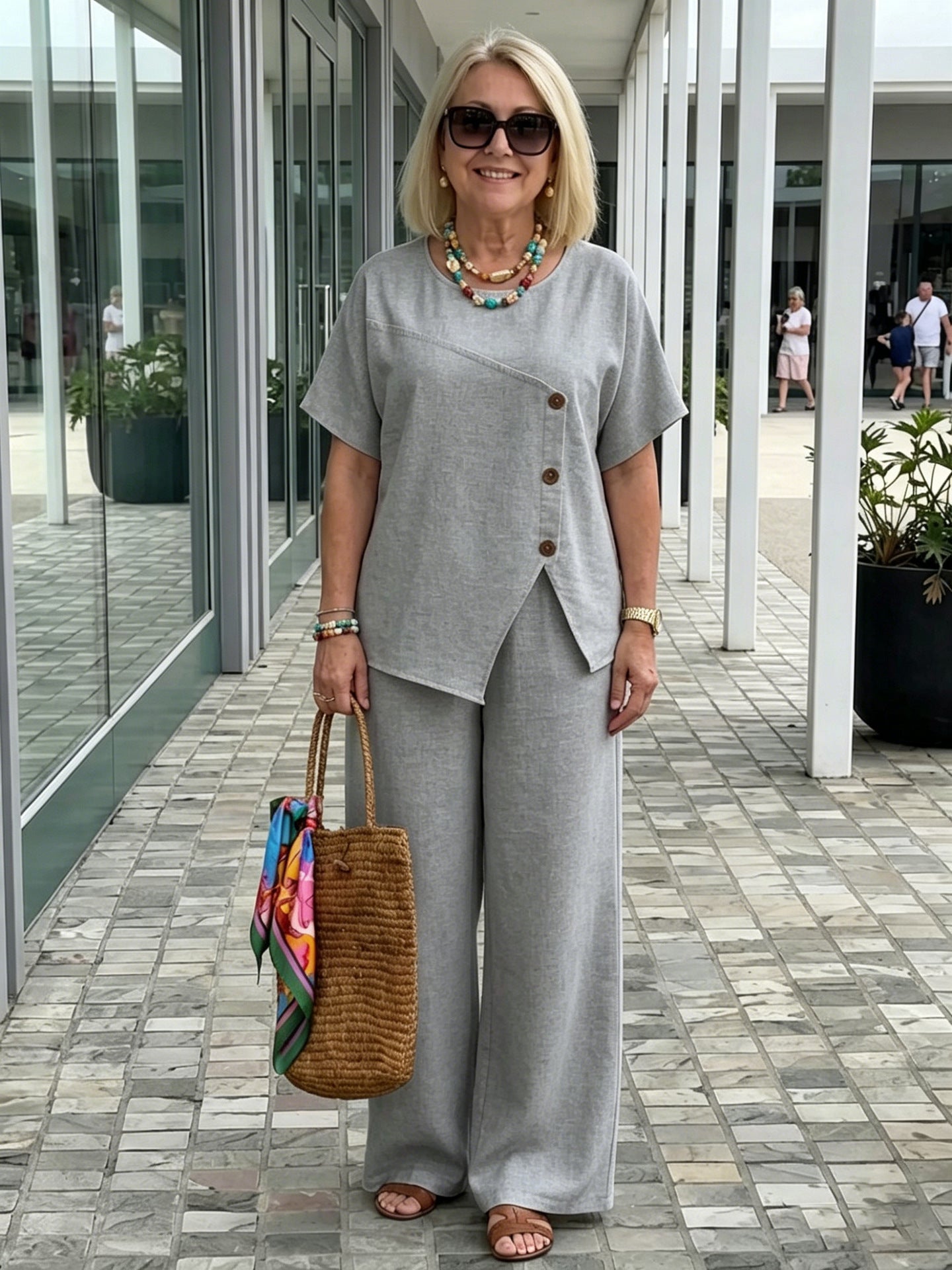 Serena | Conjunto Asimétrico con Pantalón Palazzo que Estiliza y Libera