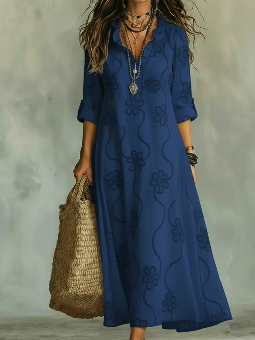 Girasol | Vestido Largo con Estampado Floral