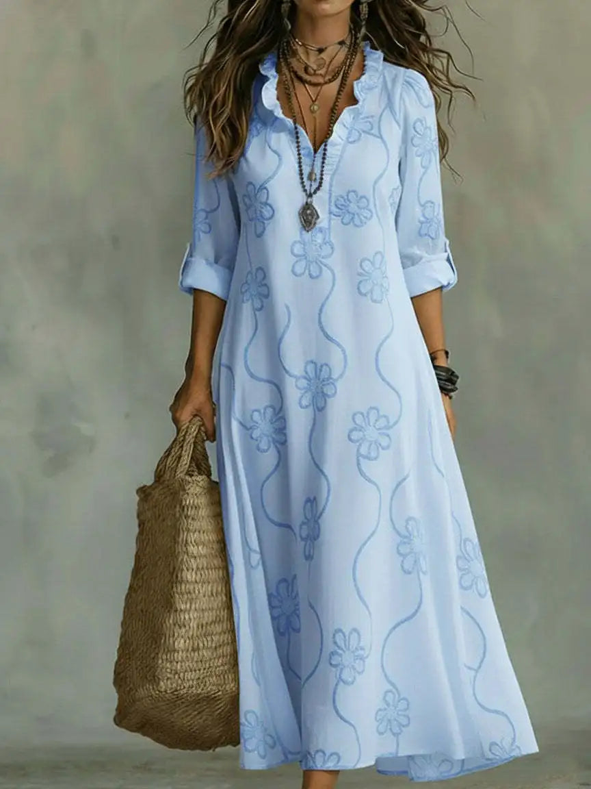 Girasol | Vestido Largo con Estampado Floral