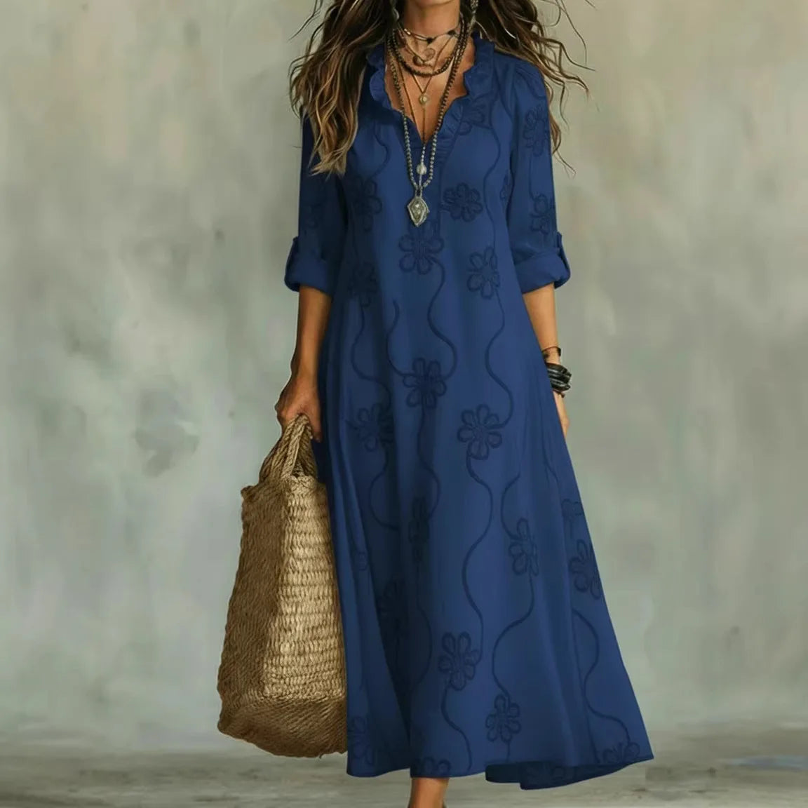 Girasol | Vestido Largo con Estampado Floral