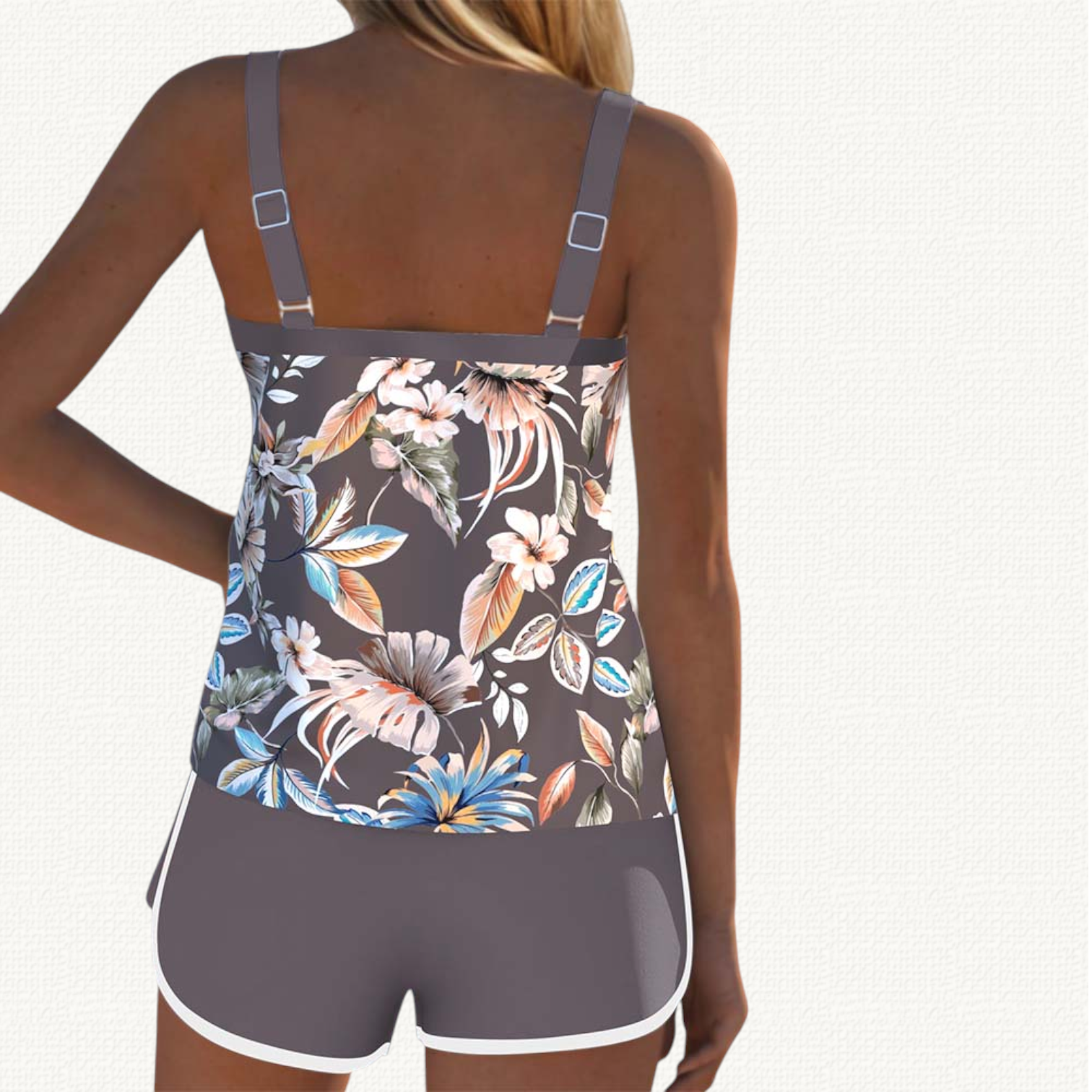 Flora | Tankini Floral con Short Liso