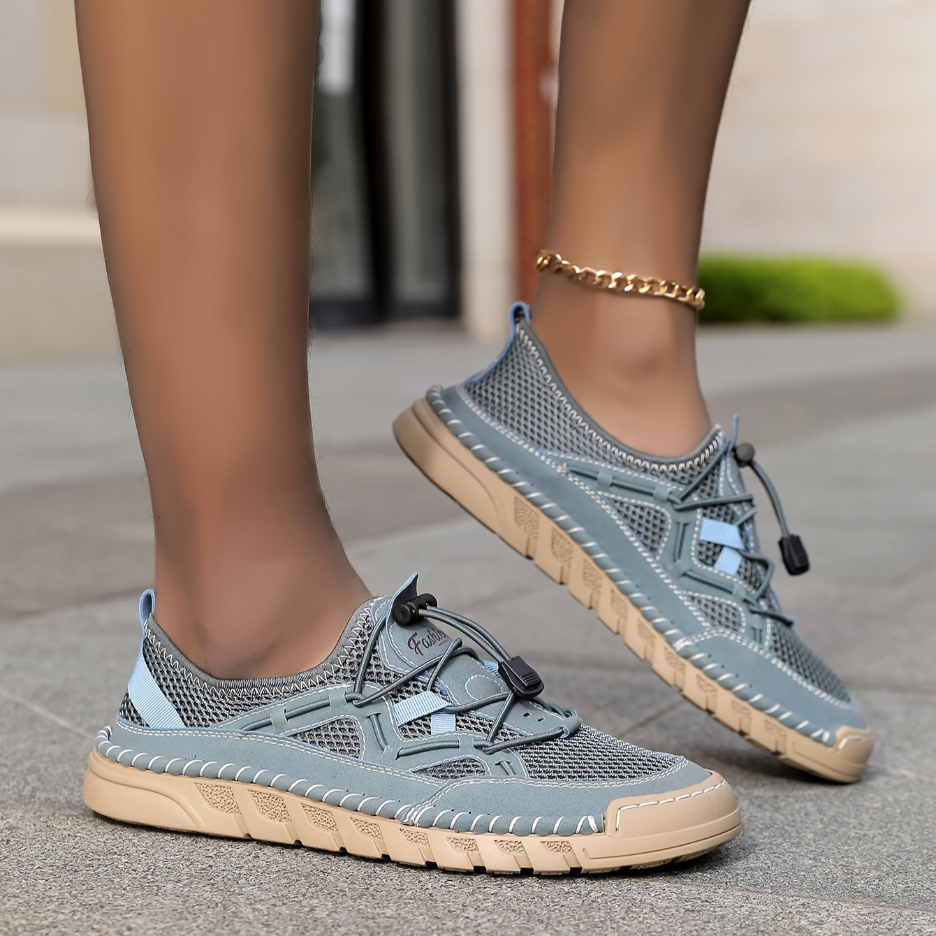 Abby | Orthopedische Sneaker met Ademend Mesh en Elastische Veters