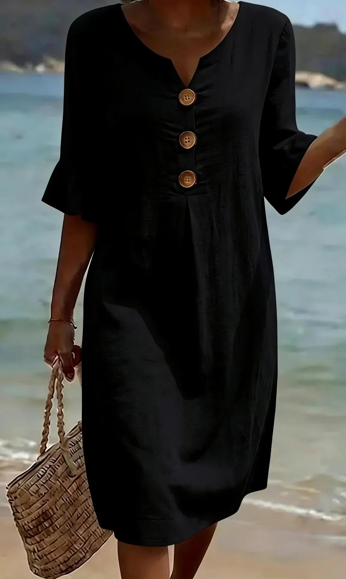 Dolores | Vestido de Verano con Escote en V y Botones
