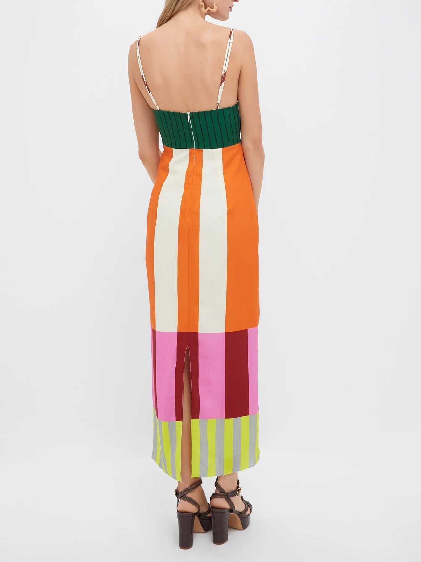 Paloma | Vestido Maxi de Tirantes con Rayas de Colores