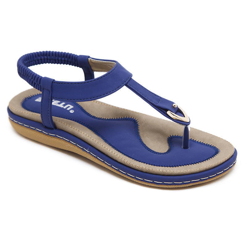 Mira | Elastische Teenslip Sandaal met Zachte Wigzool