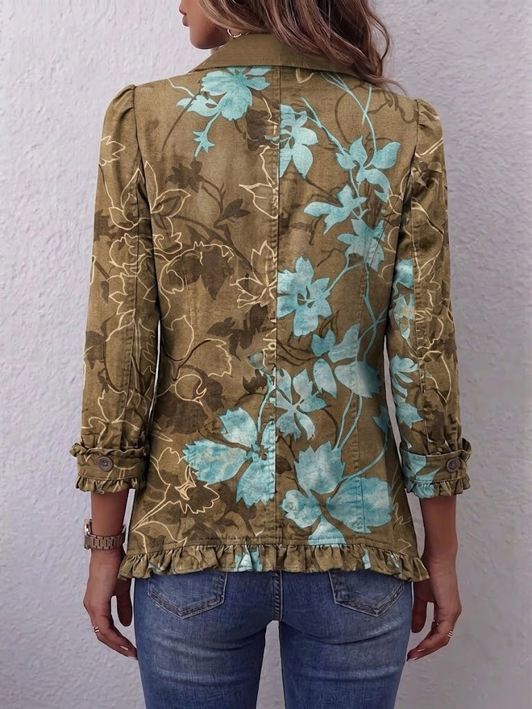 Santé | Chaqueta Floral Degradada con Volantes
