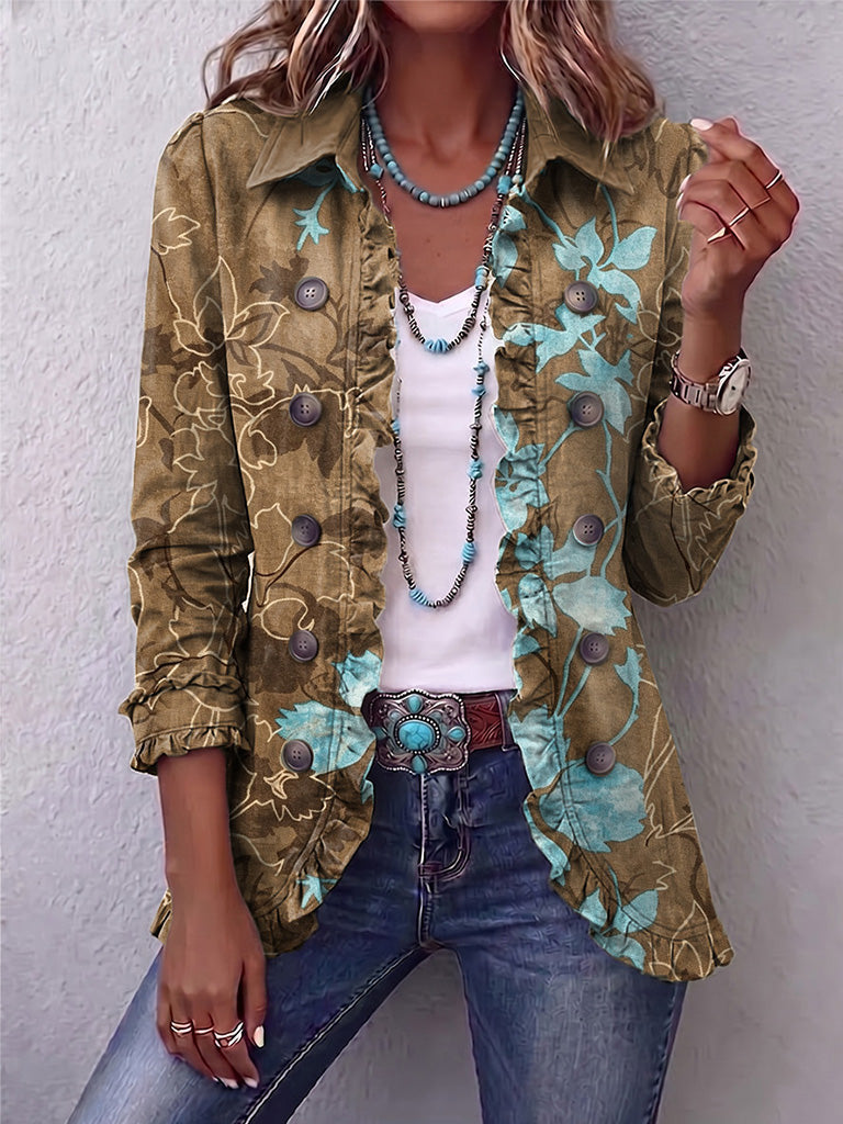 Santé | Chaqueta Floral Degradada con Volantes