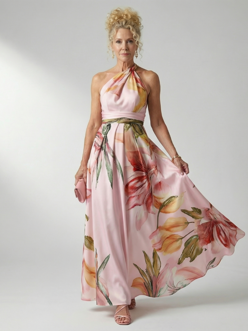 Amiel | Vestido Maxi Ligero con Estampado Floral