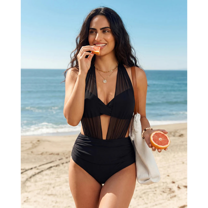 Sabina | Bañador Entero con Escote Halter y Efecto Reductor