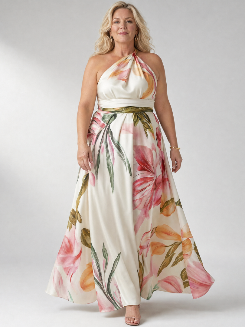 Amiel | Vestido Maxi Ligero con Estampado Floral