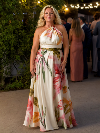 Amiel | Vestido Maxi Ligero con Estampado Floral