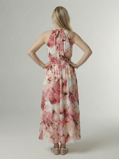Sylin | Vestido Midi Halter con Pliegues