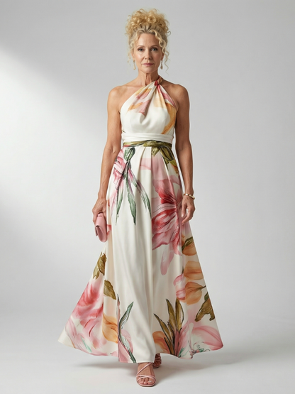 Amiel | Vestido Maxi Ligero con Estampado Floral