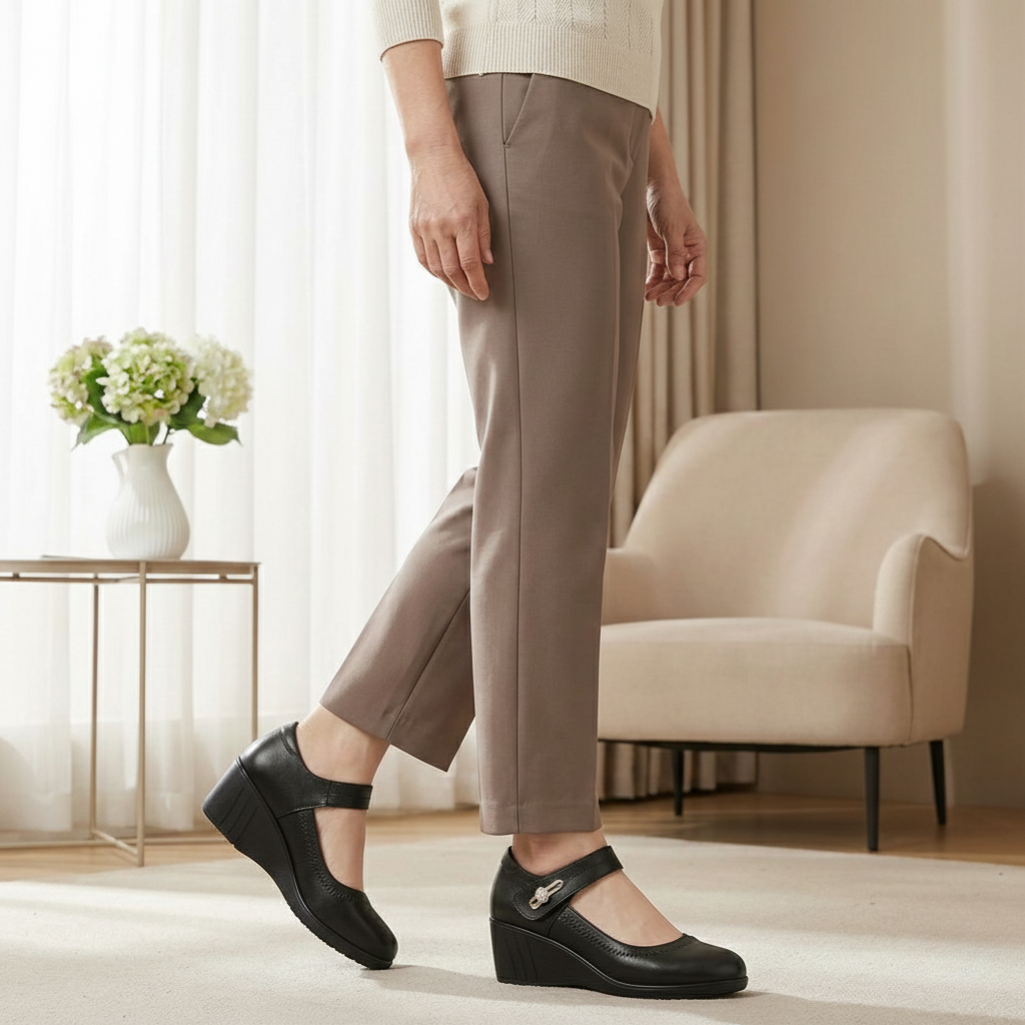Claira | Elegante Comfort Pump met Verstelbare Enkelband