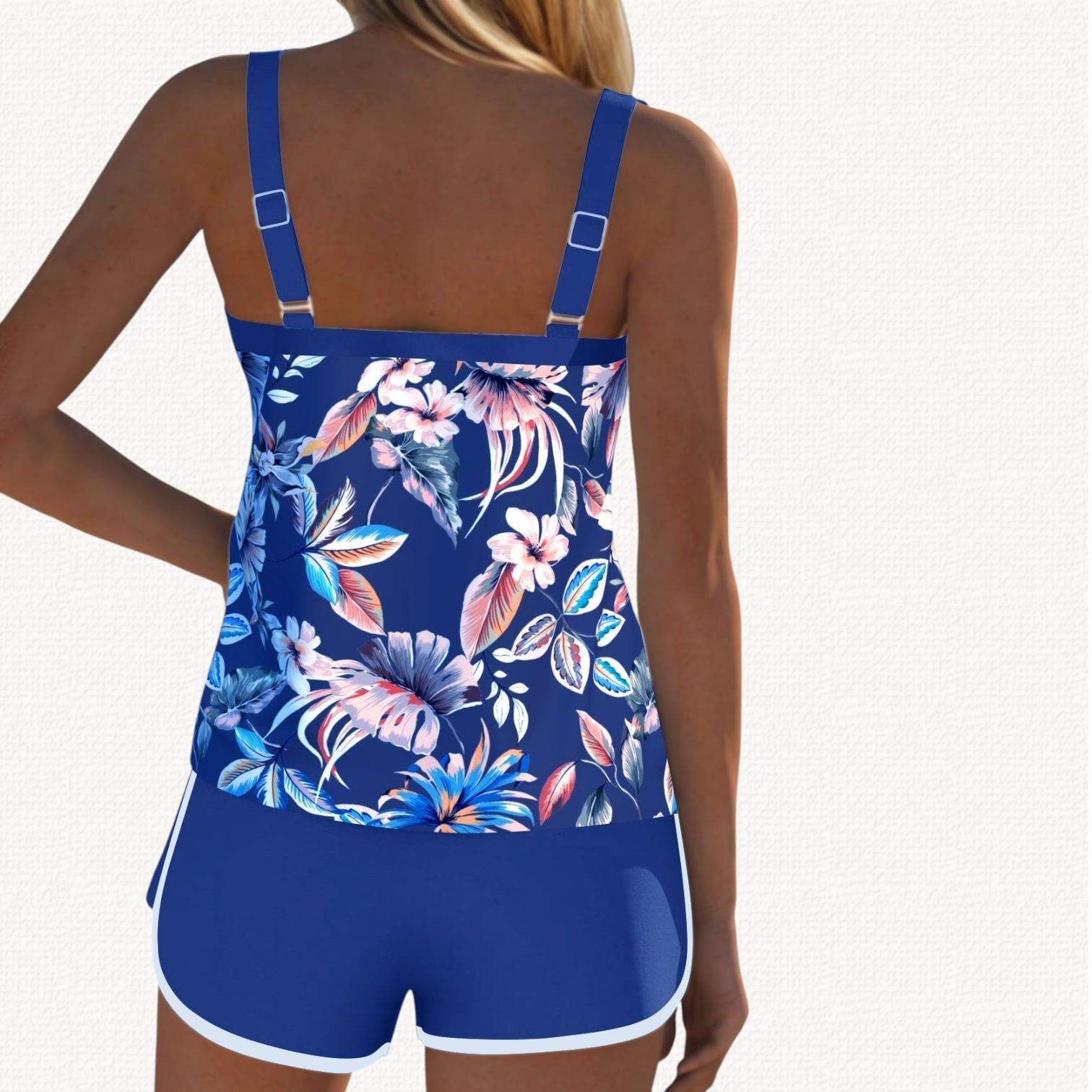 Flora | Tankini Floral con Short Liso