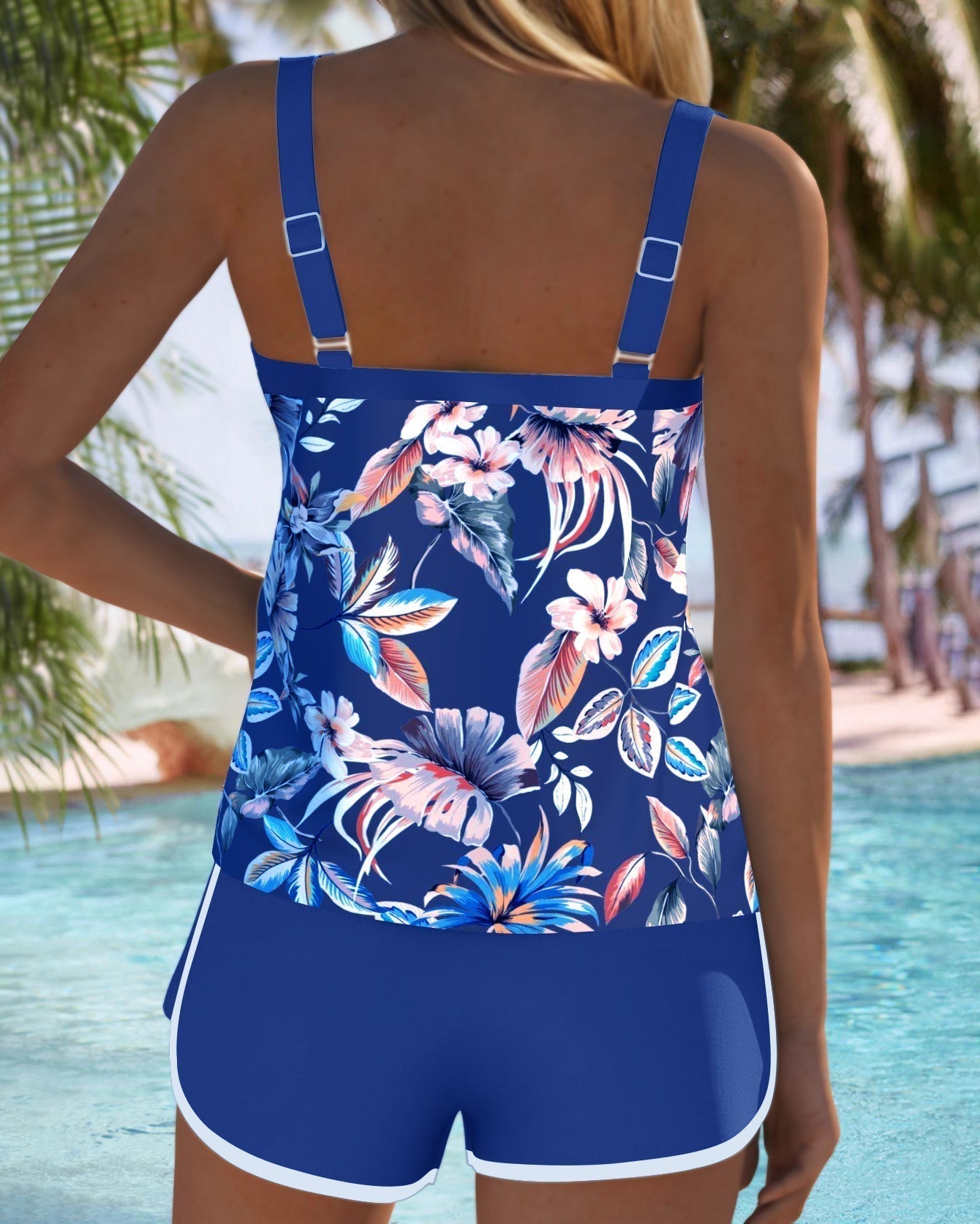 Flora | Tankini Floral con Short Liso