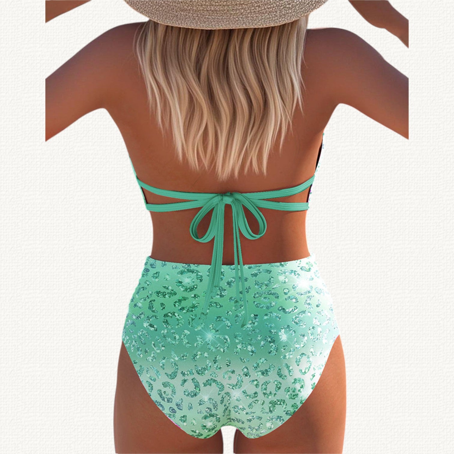 Sirena | Bikini Halter con Estampado Leopardo Degradado