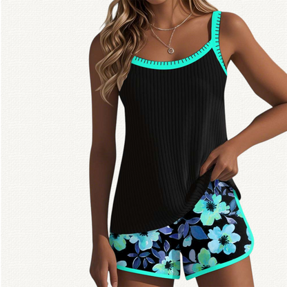 Marina | Tankini Fruncido con Volante y Short