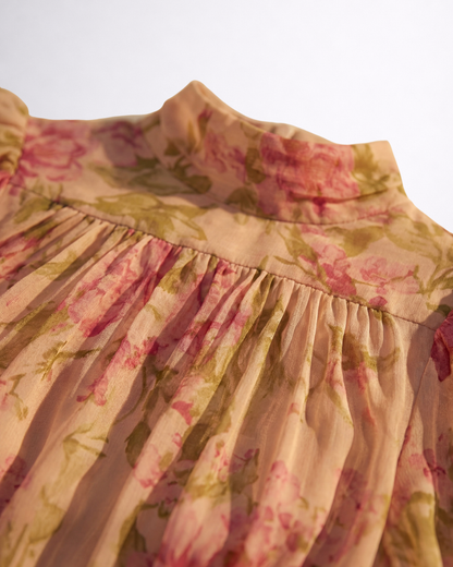 Rosario | Vestido Maxi Floral con Cuello Alto