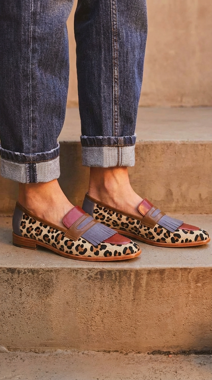Zelda - Elegante Leopard Mocassins