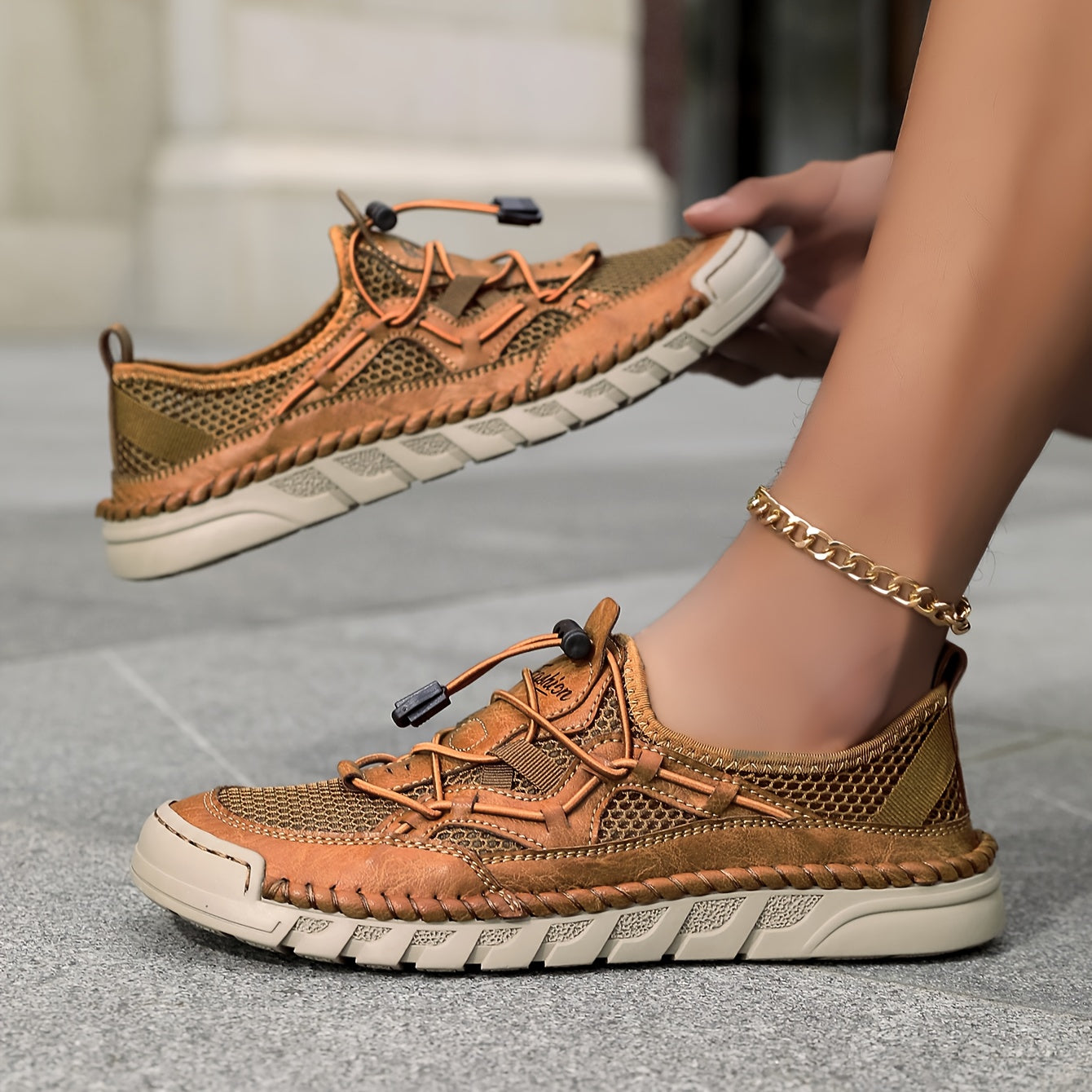 Abby | Orthopedische Sneaker met Ademend Mesh en Elastische Veters