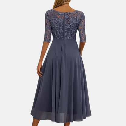 Rhonda | Vestido Midi de Encaje y Gasa