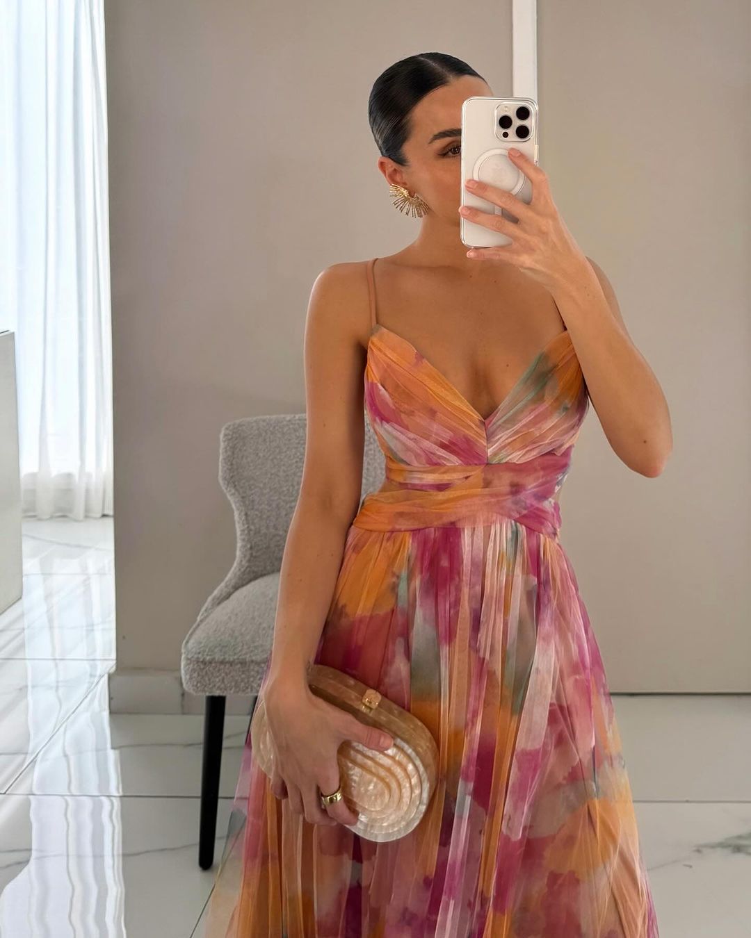 Giselle | Vestido Maxi Floral en Chifón con Tirantes