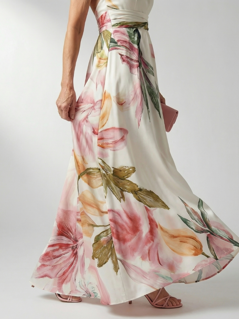 Amiel | Vestido Maxi Ligero con Estampado Floral