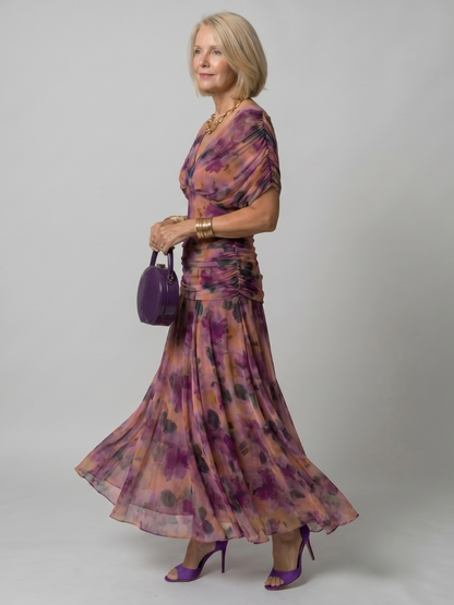 Calen | Vestido Midi Off-Shoulder Fluido