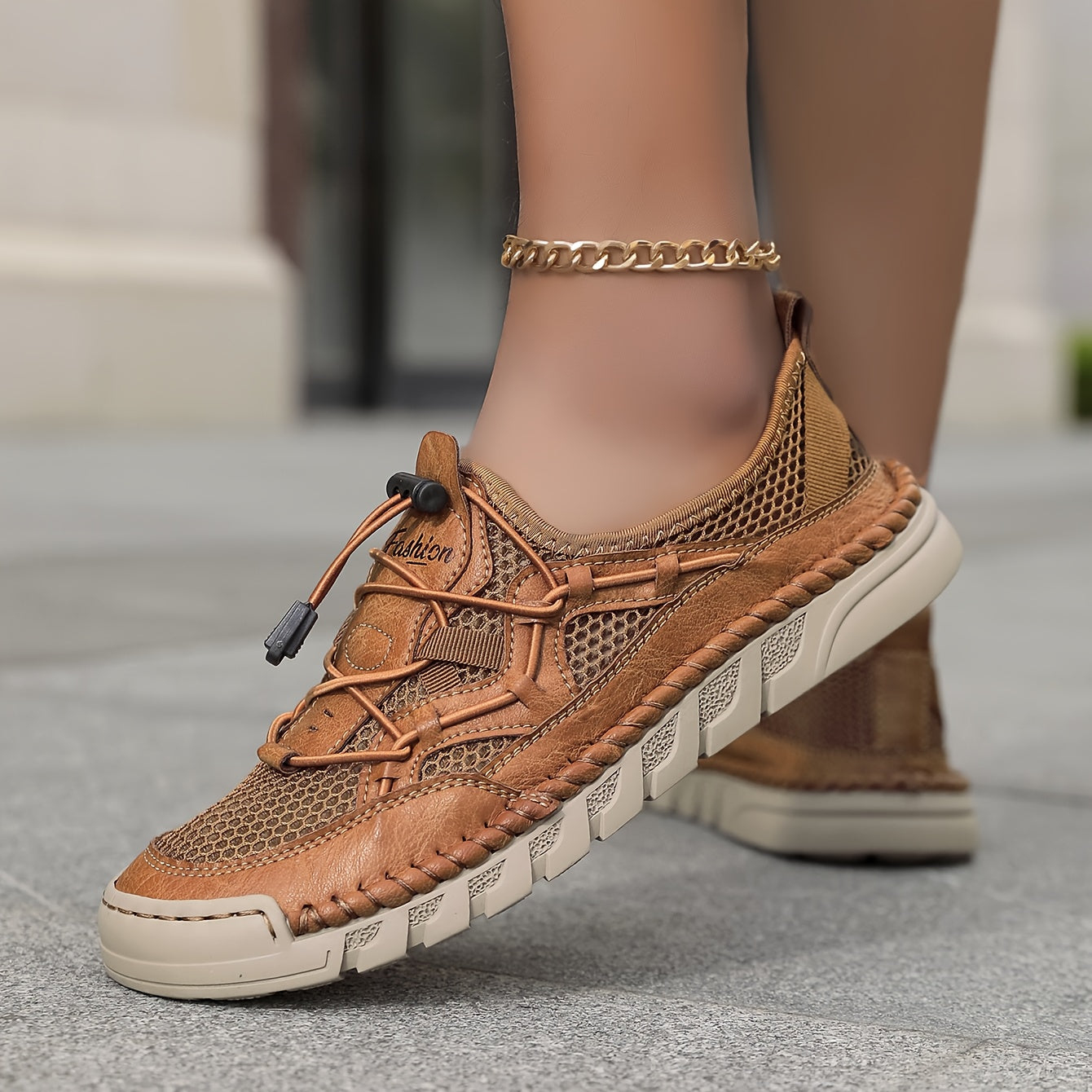 Abby | Orthopedische Sneaker met Ademend Mesh en Elastische Veters