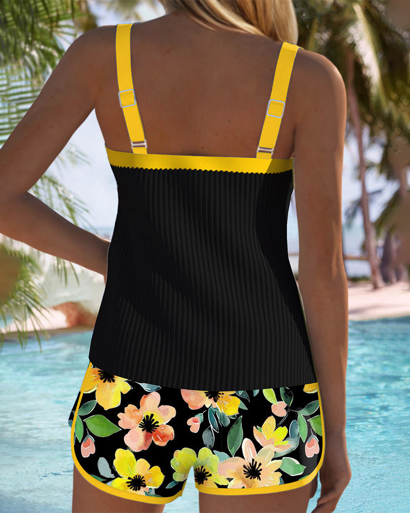 Marina | Tankini Fruncido con Volante y Short