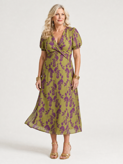 Virel | Vestido Midi Relajado con Estampado Floral